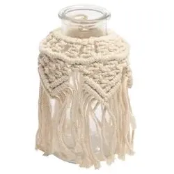 Deko-Flasche Ø 10 cm Glas Beige Creme M (Medium)
