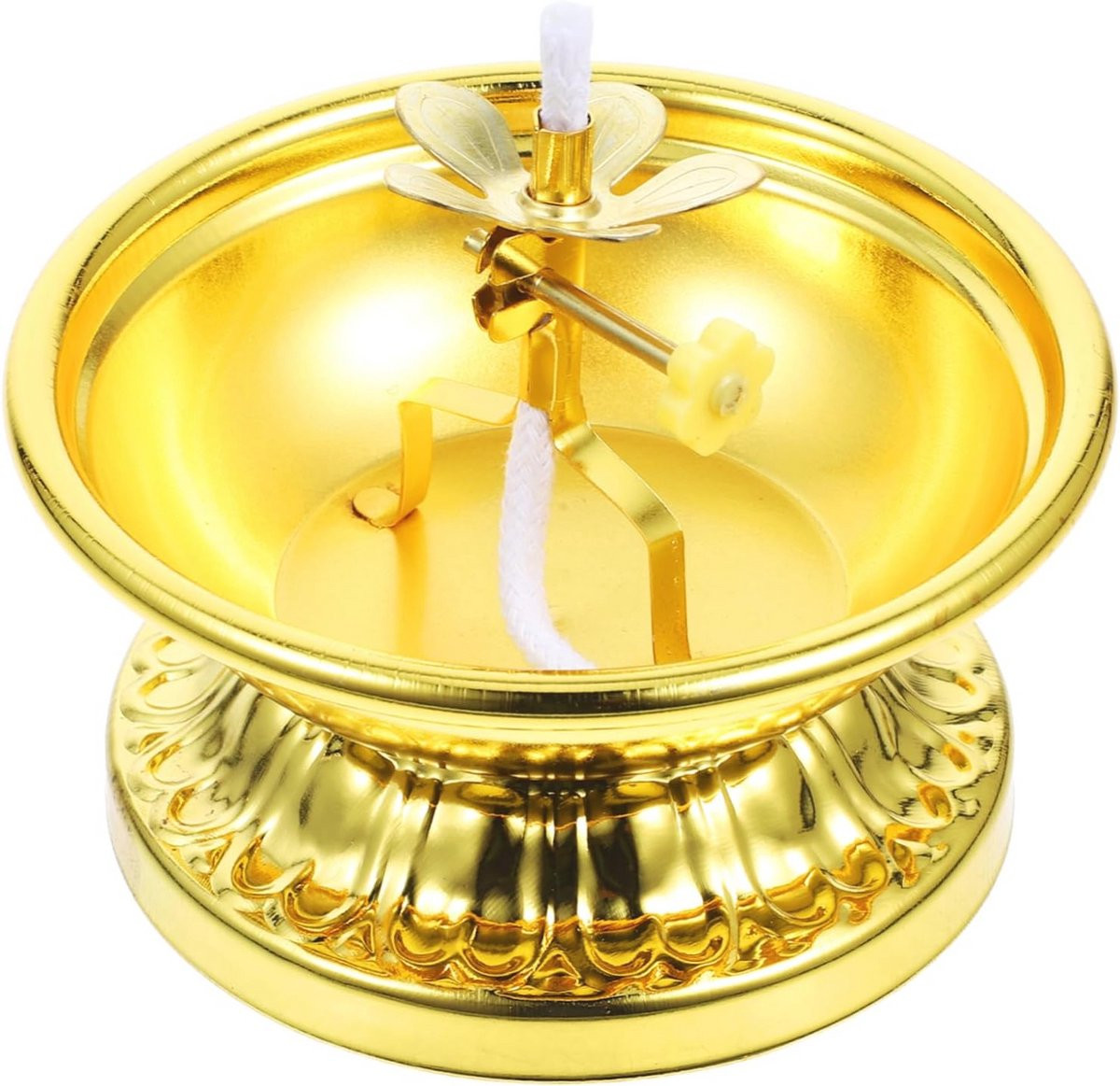 Gouden Lotus Ghee Lamp Kandelaar - Elegante Olielamp voor Tafeldecoratie