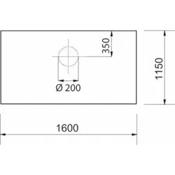 Bodenplatte Glas klar, mit Bohrung Durchmesser 200 mm