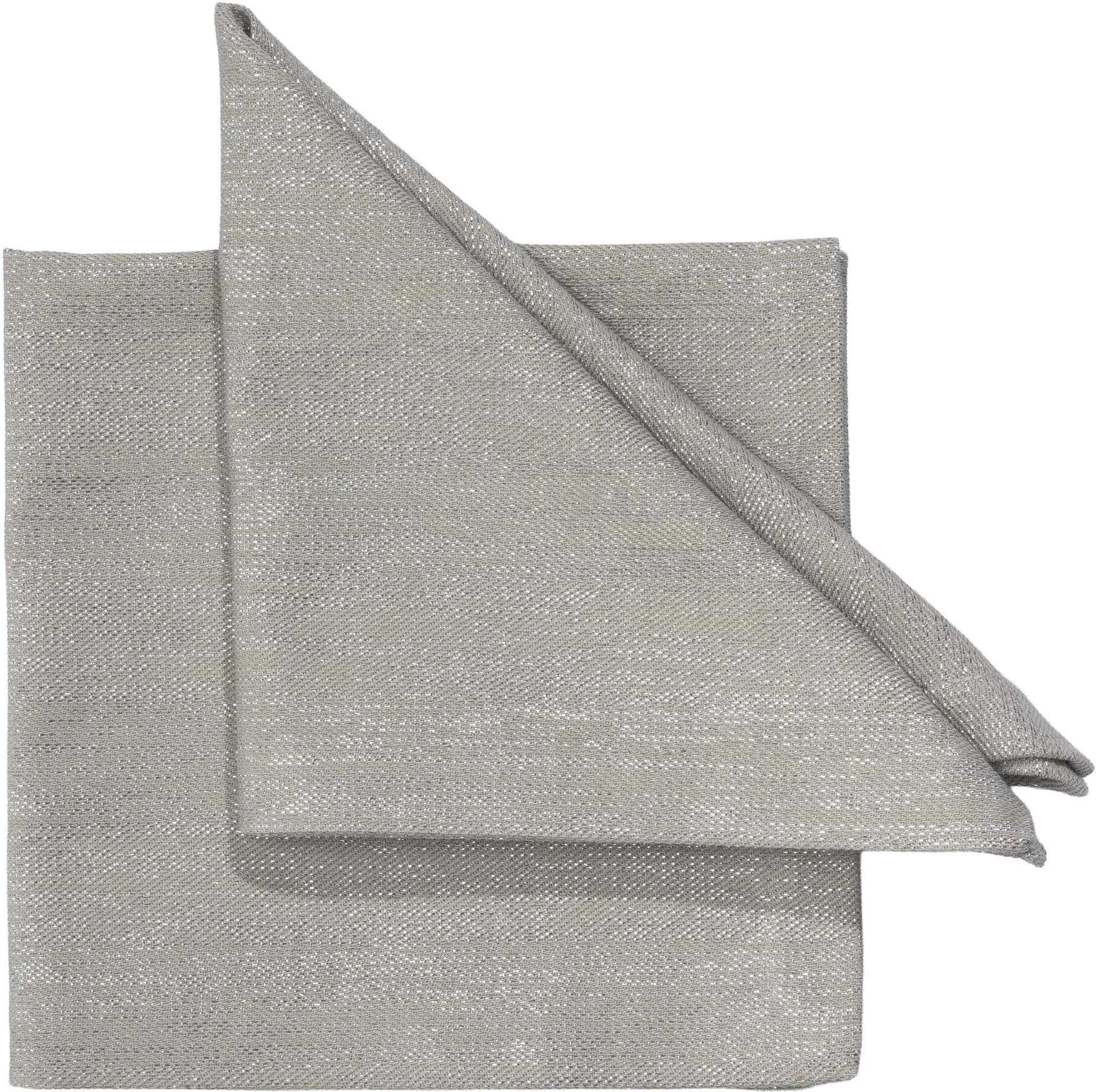 Stoffserviette PICHLER "Eric 40 cm x 40 cm, 6 Stück", grau (betonfarbe), B:40cm L:40cm, Servietten, Stoffserviette betonfarbe Baumwolle Leinen Polyester Viskose