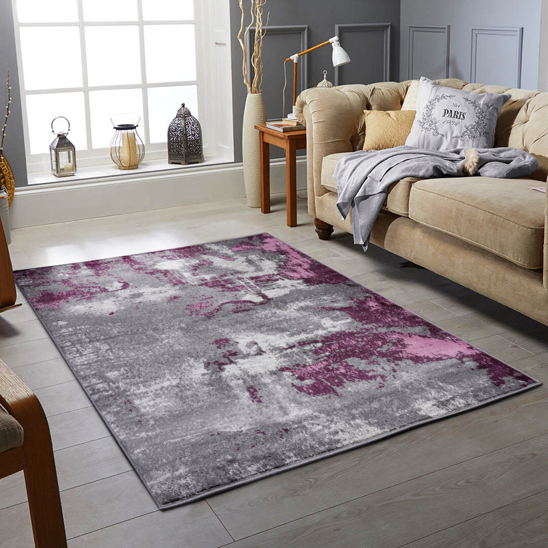 Wade Logan Vanig Abstract Area Rug Purple Rectangle 200 x 290cm