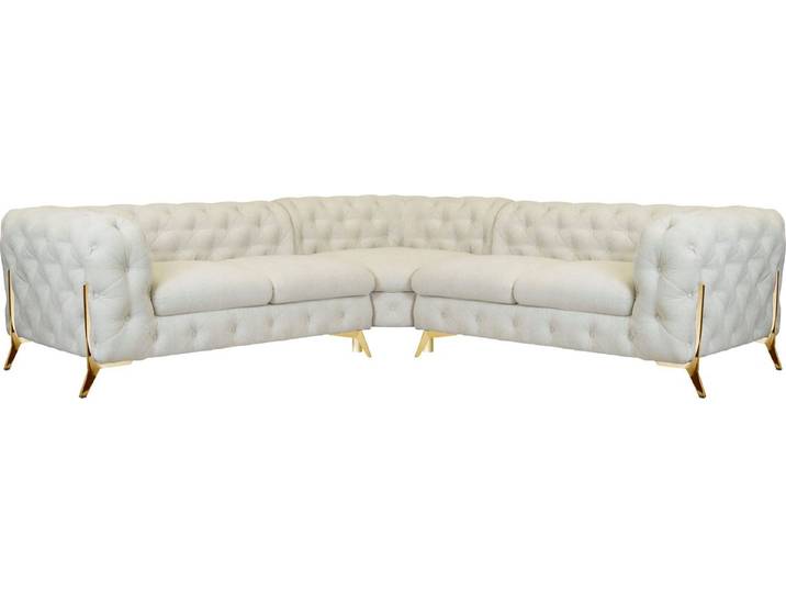 Home affaire Chesterfield-Sofa Amaury L-Form, Chesterfield-Optik, Breite/Tiefe je 262 cm, Fußfarbe wählbar