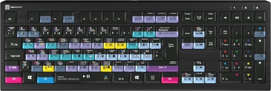 Logickeyboard Davinci Resolve Astra 2 voor PC (Britse versie)