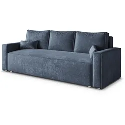 BETTSOFA MENI LM Blau Chenille-Stoff mit Schlaffunktion