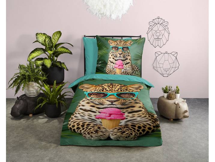 Linge de lit enfant Chill 135 x 200 cm + oreiller 80 x 80 cm Vert