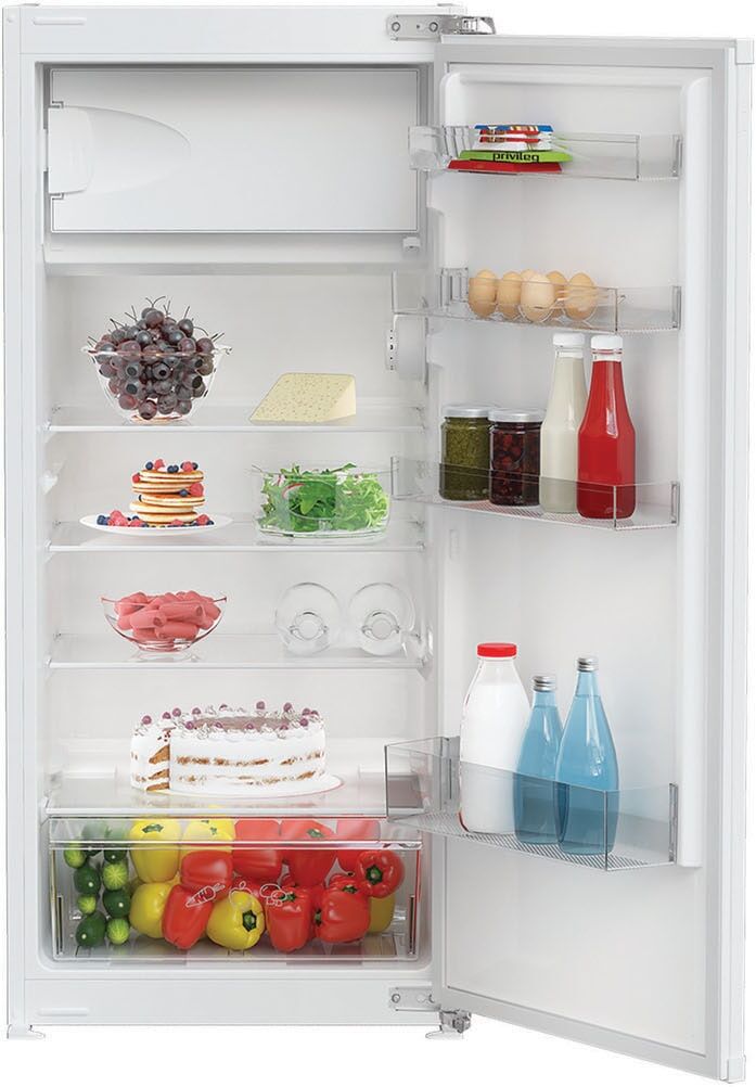 PRIVILEG Einbaukühlschrank "PRCI 12GF2", Energieeffizienz: E, silber (weiß), Rechtsanschlag, wechselbar, Kühlschränke, 156 Liter - komfortabel kühlen auf kleinstem Raum, Einbaukühlschrank