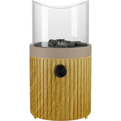 Feuerstelle TEPRO "Tisch-Gasfeuerstelle mit Dekosteinen", braun (beige), H:30cm Ø:16cm, Feuerkörbe