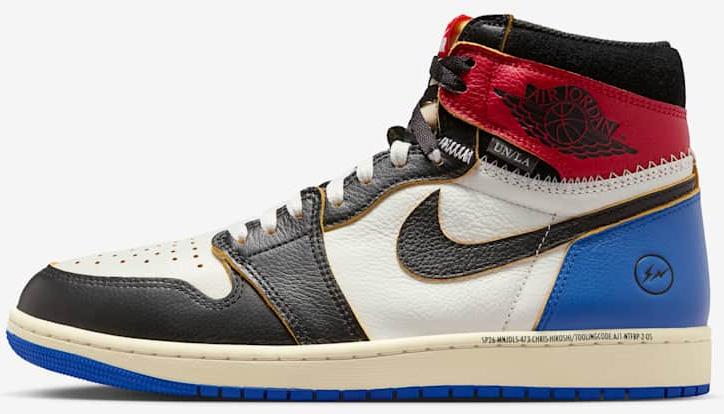 Nike Air Jordan 1 x Union x Fragment Retro High OG "LA Varsity Red Sport Royal" IO7847-002, Größe: 39