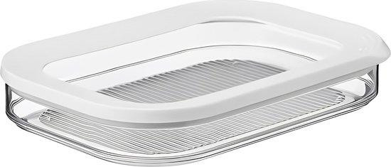 Modulaire witte voorraadcontainer met deksel voor vleesproducten, 550 ml