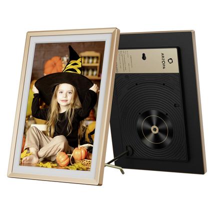 Arzopa Digital photo frame 35.6 cm 14 inch EEC: E (A - G) 2.160 x 1.856 Pixel Champagne gold (14", 2160 x 1856 Pixels) (D14 Pro Champagne Gold)