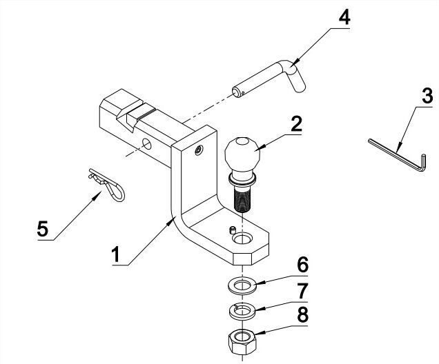 France Attelage Adaptateur pour attelage US 50mm