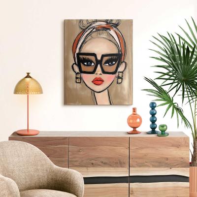 Deco-Panel REINDERS "Modeikone", beige (farbe bild(er): beige), Bilder, B/H/T: 40cm x 50cm x 2cm, Menschen, 1 Stk., MDF, Schlafzimmer - Beige - MDF - Frauen - 40x50 cm, B:40cm H:50cm T:2cm