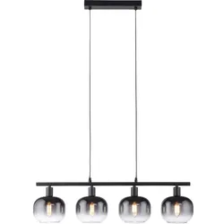 Pendellampe Esstischlampe Hängelampe 4 flammig Rauchglas Wohnzimmerlampe H 120cm