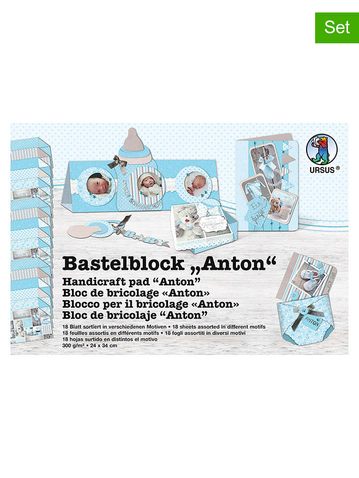 URSUS Bastelblock "Anton" in Hellblau - onesize