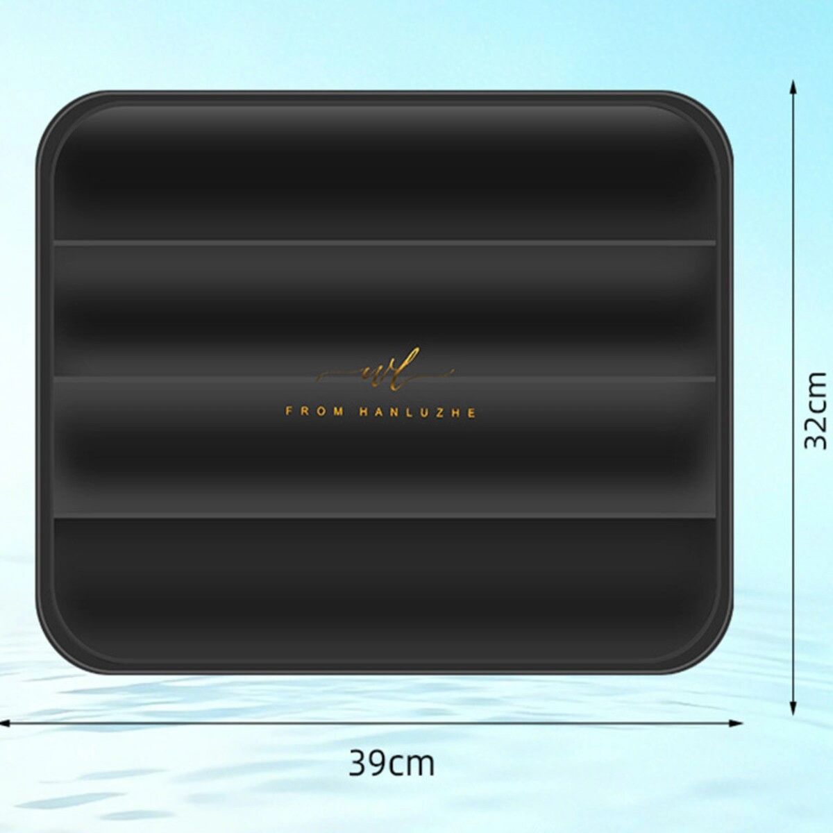 INF Kühlgel-Sitzkissen – PVC-Gel Sitzpad mit physikalischer Kühlung ohne Gefrierschrank, wasserdicht, druckentlastend, Schwarz