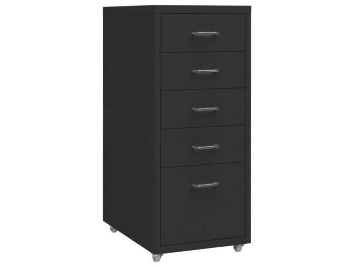 Armoire à tiroirs mobile Noir 28x41x69 cm Métal - GKK - A3359 - Bureau - Contemporain - Design