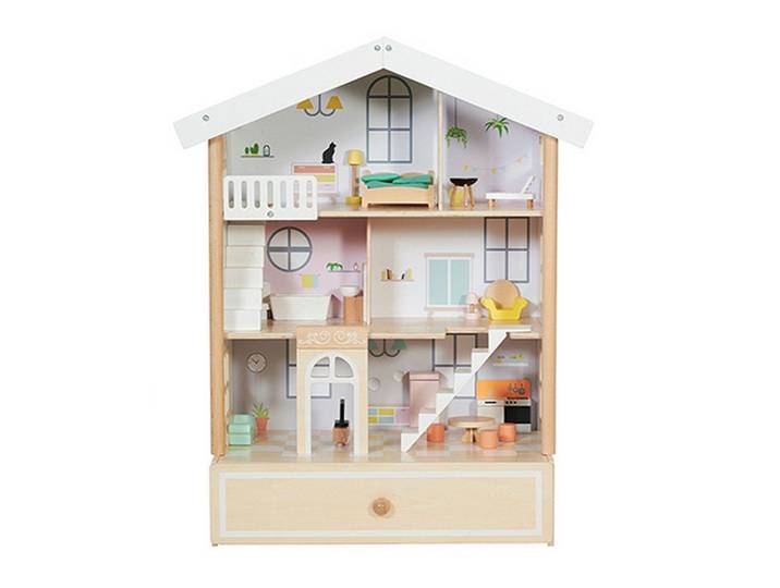 Classic World Puppenhaus Classic World - Puppenhaus Happy Villa - 56,9x33,3x70cm - ab 3 Jahre