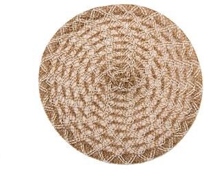 IH Casa Decor Woven Jute Round Placemat Lattice Brown & Cream - Set of 12