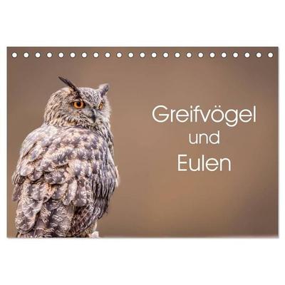 Greifvögel und Eulen (Tischkalender 2026 DIN A5 quer), CALVENDO Monatskalender