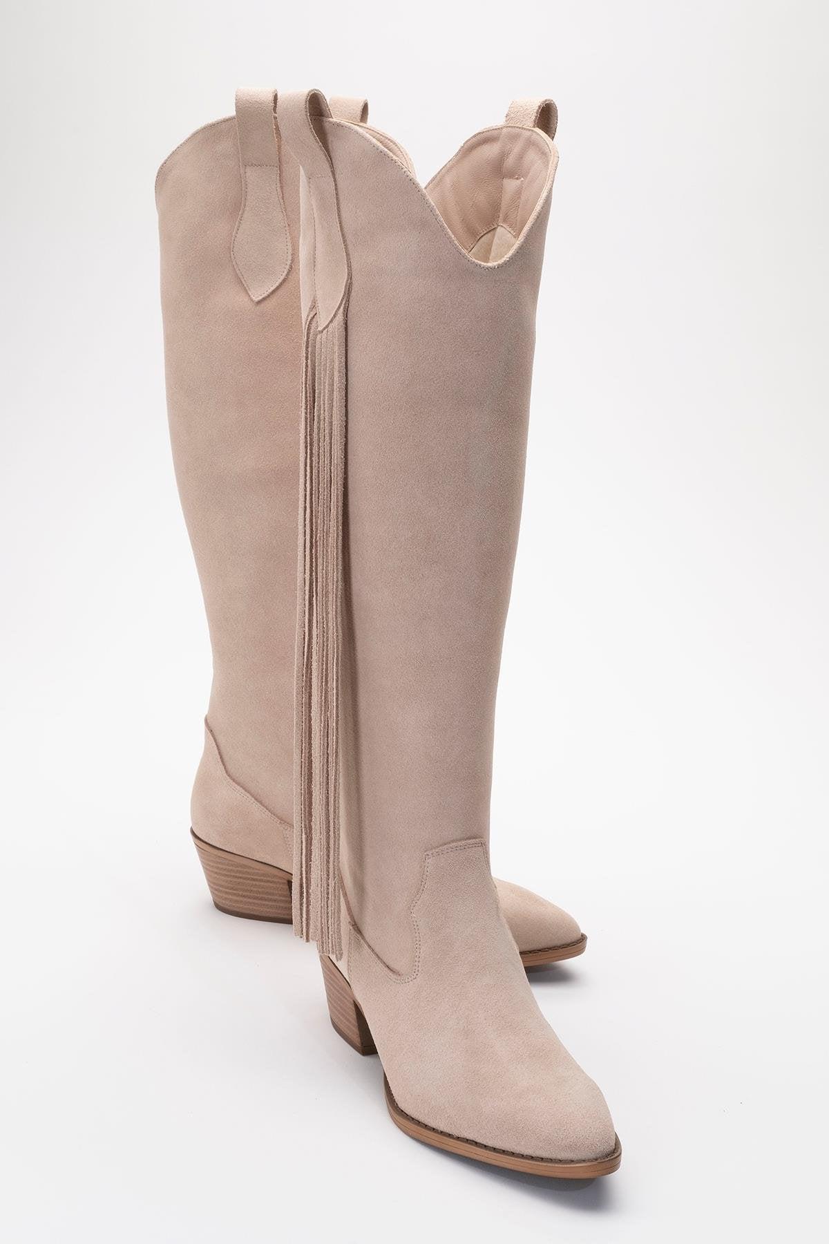 Rios Leder Fransen Kniehoher Stiefel