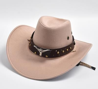 Fusion Finds Vintage Western Cowboy Hat In Faux Suede For Men & Women Wide Brim Cowgirl Costume Hat champagne