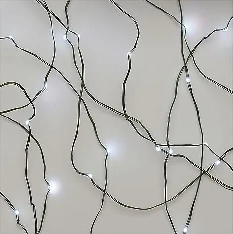 EMOS LED-Weihnachtslichterkette grün, 7,5 m, innen und außen, kaltweiß, Timer