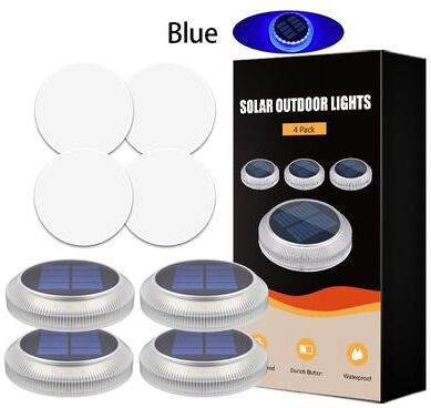 Smart Shopping Spot Solar Deck Step Lights IP68 Waterproof Solar Garden Lights For Stairs Patio Pathway Fence blue