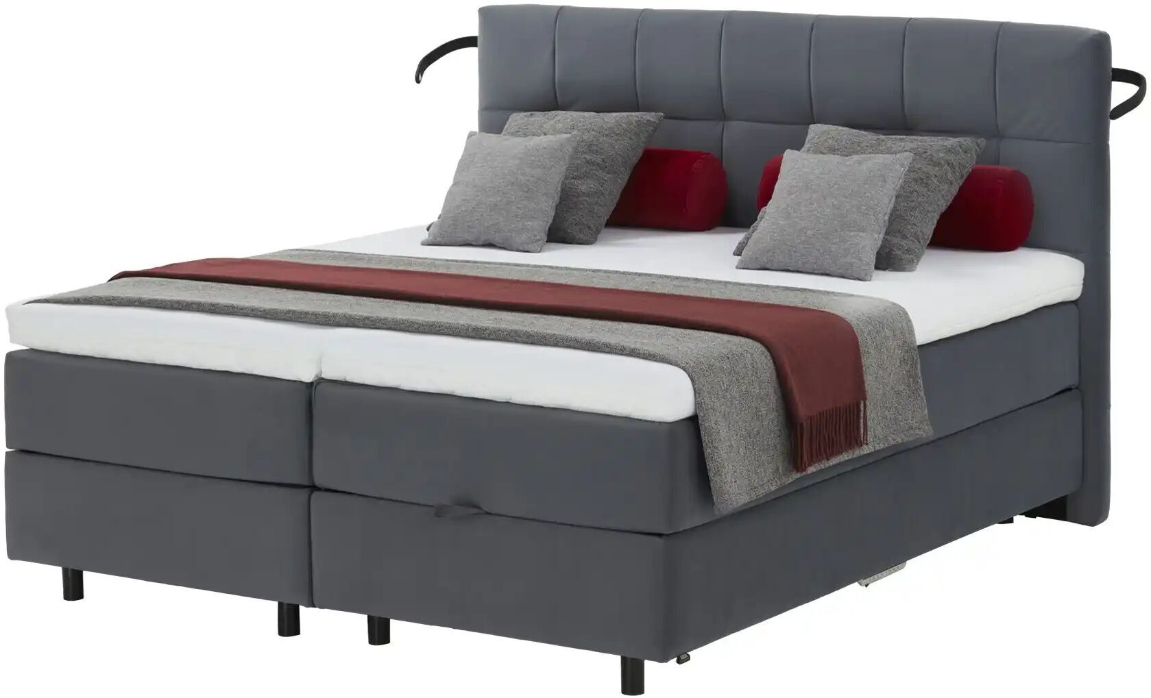 SCHÖNER WOHNEN Kollektion Motor Boxspringbett mit Bettkasten Vita ¦ grau ¦ Maße