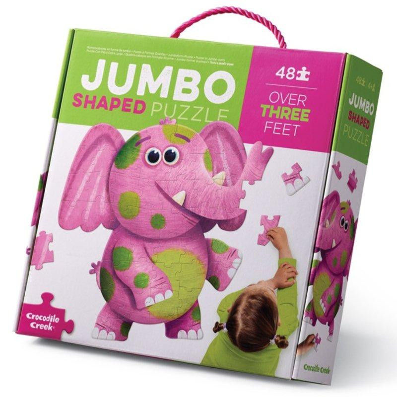 Crocodile Creek Puzzel Speelgoed Grote Olifant 48 stukjes roze