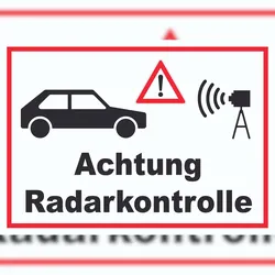 HB-Druck Achtung Radarkontrolle Auto und Kamera Schild A1 (594x841mm)