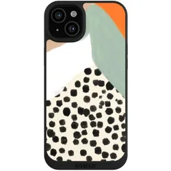 Nivocase Handyhülle für Apple iPhone 15 Plus Hülle NIVOpure Case Schwarz Abstrakt Boho Kunst (Apple iPhone 15 Plus), Smartphone Hülle, Schwarz