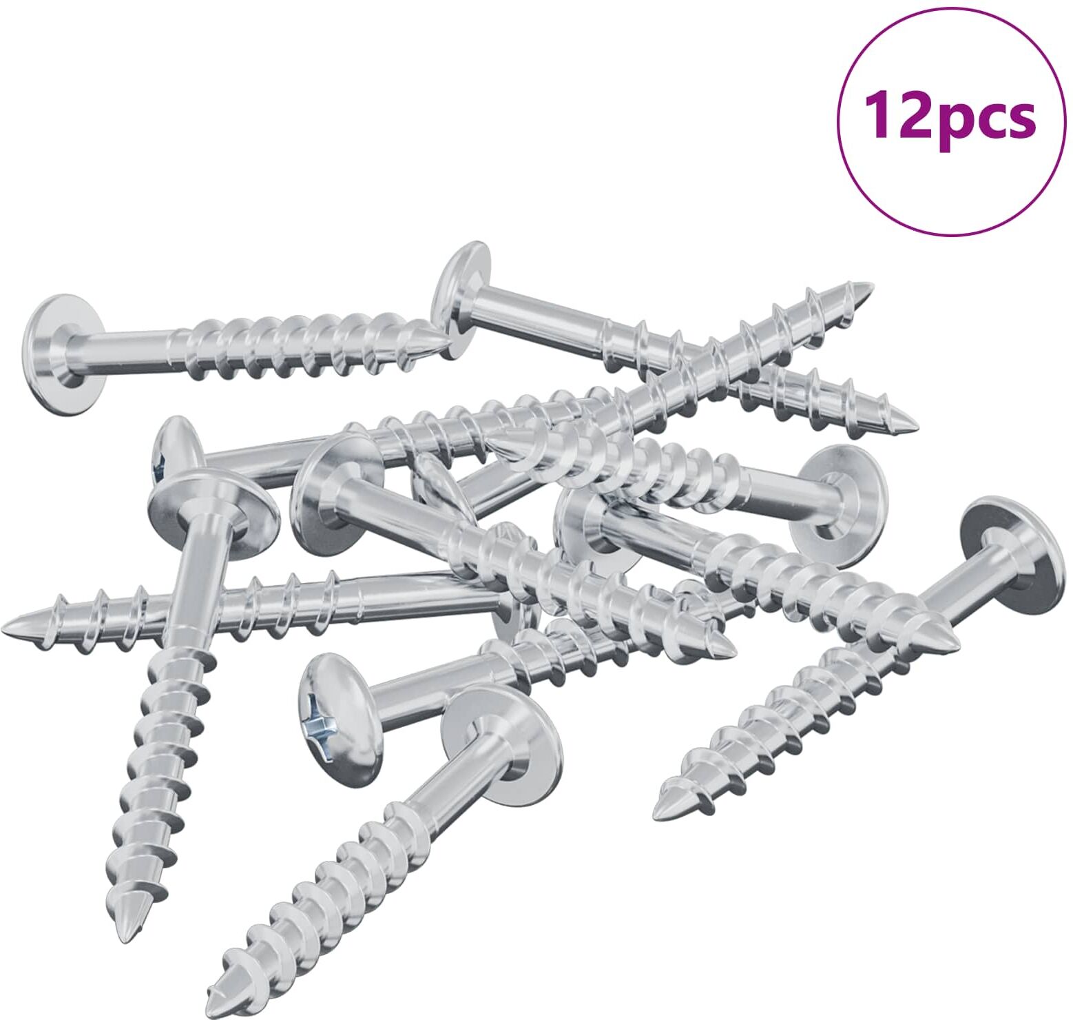 vidaXL Vis 12 pièces Argenté 9,8 x 35 mm Fer