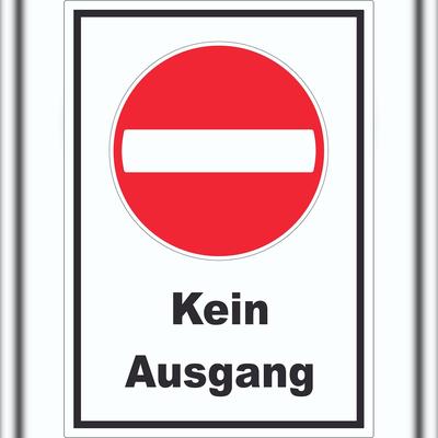 HB-Druck Kein Ausgang Aufkleber A7 (74x105mm)