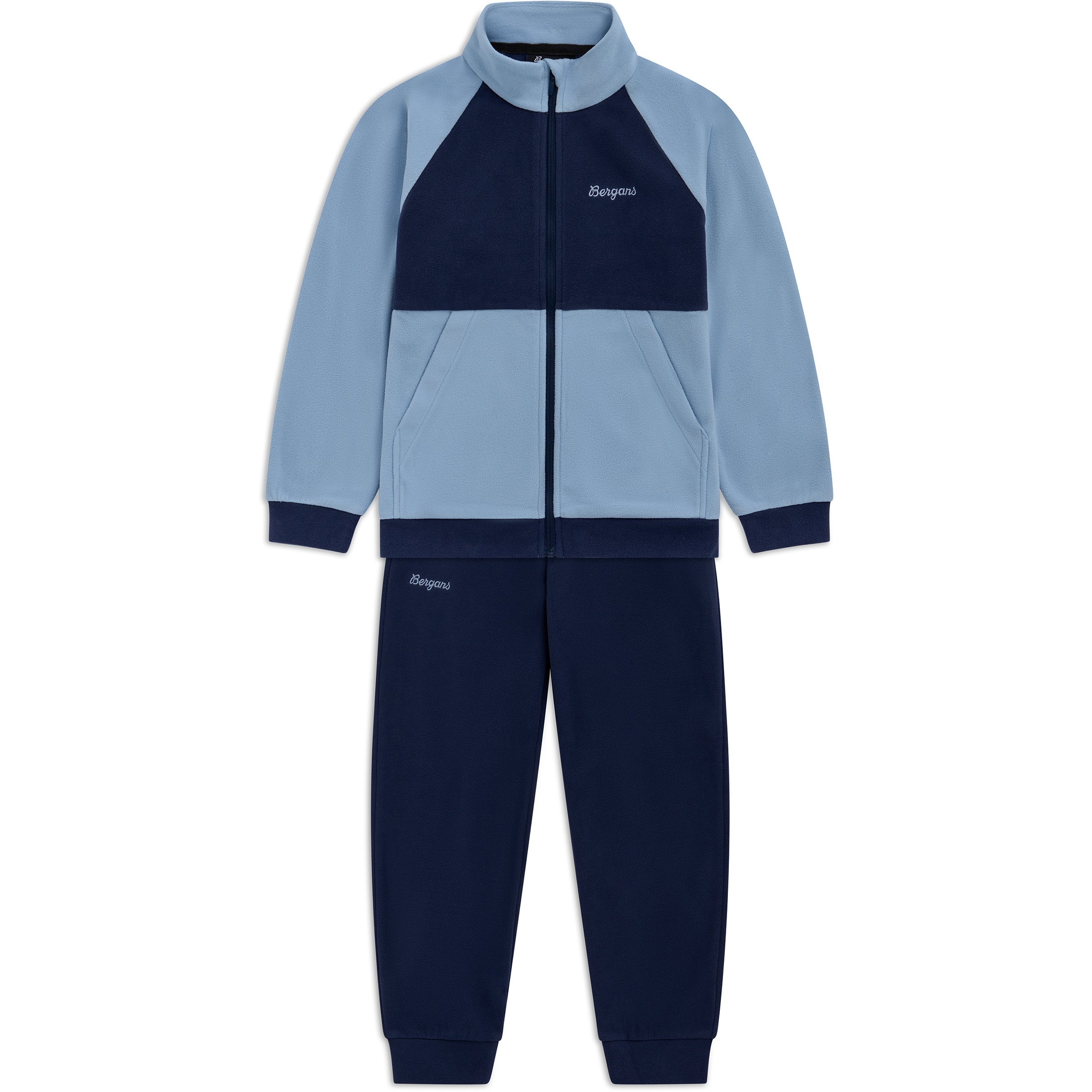 Bergans Lilletind Fleece Set Kinder Overalls blau Größe 110 Skifahren | Skitour Elastisch