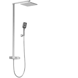 Steinberg Serie 390 Duschsystem, Thermostat, 2 Verbraucher, Pushtronic, Regenbrause, Handbrause, 3902750, Farbe: Chrom