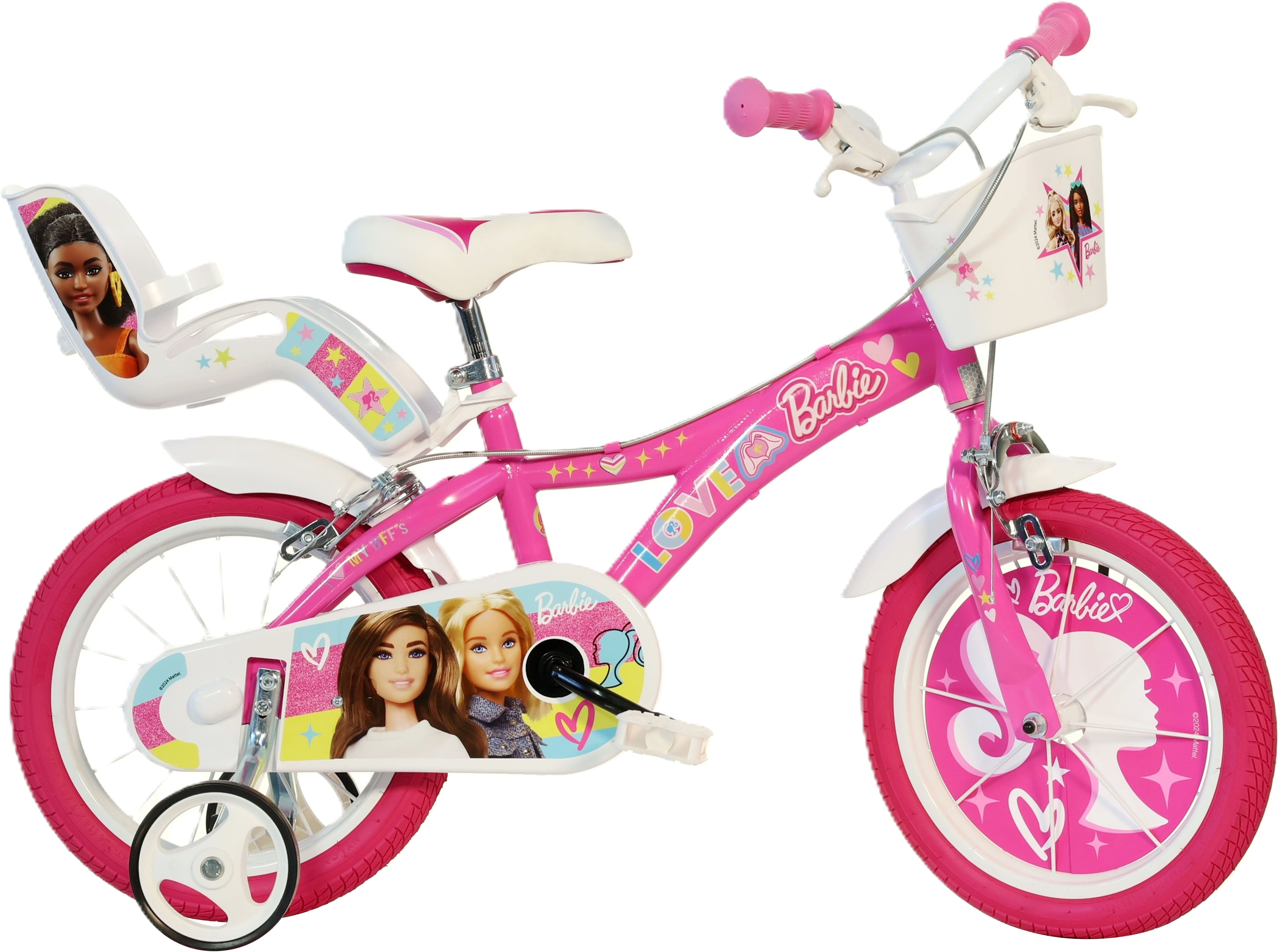 Kinderfahrrad DINO BIKES "Barbie 14" Kinderfahrrad 3-6 Jahre" Gr. 25, pink (rosa), Fahrräder, Kinder, 14 Zoll (35,56cm) hinten: 14 Zoll (35,56cm), Kinderfahrrad