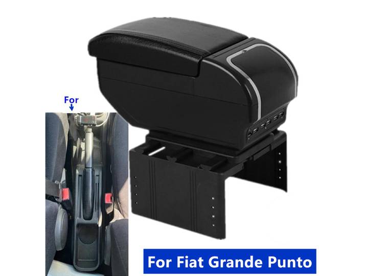 Boîte d'accoudoir pour Fiat Grande Punto, boîte d'accoudoir de voiture, boîte de rangement centrale, rénovation intérieure, accessoires de voiture