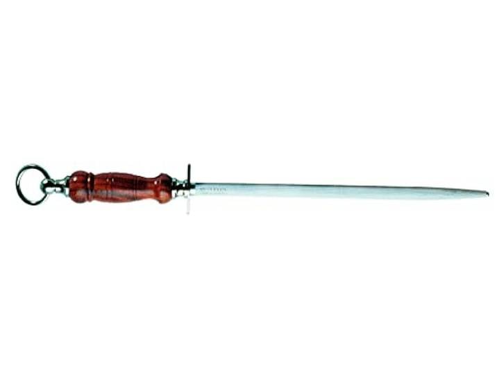 F. DICK Wetzstahl mit Holzgriff (Klingenlänge 30 cm, Wetzstahl oval, Schleifwerkzeug für Kochmesser, Schleifstein, Härte 65° HRC, Griff aus Buchenholz) 71713300