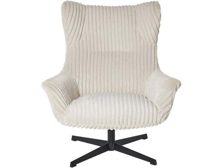 Sessel JAHNKE LOUNGE SNOOZE , sanftes weiß, B:83cm H:102cm T:80cm, Sessel, Sessel, Loungesessel, drehbar, dick gepolstert, Armlehnen, weicher Cordbezug
