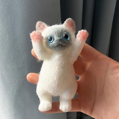 JoyToys Squishy Cat Toy Cute Realistic Cat Stress Relief Squeeze Fidget Gift white