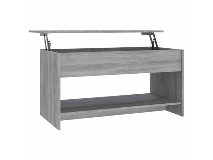 LASWWQMRF Couchtisch mit Anhebbarer Tischplatte Grau Sonoma 102x50 cm Höhenverstellbarer Wohnzimmertisch aus Holzwerkstoff mit verstecktem Staufach für Zeitschriften und Fernbedienungen.