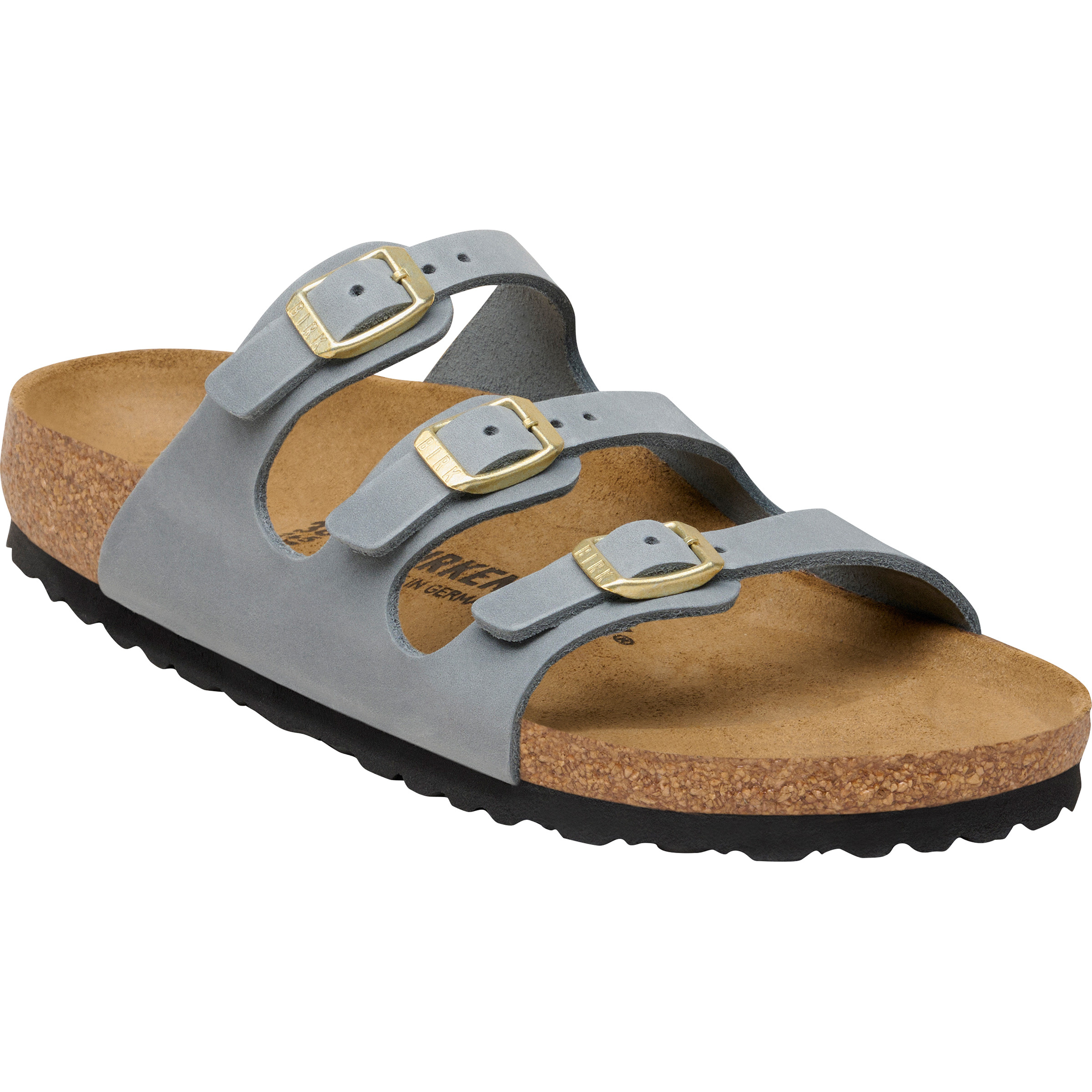 Birkenstock Florida Oiled Leather Narrow Sandale Damen Sandalen grau Größe 36 Lifestyle