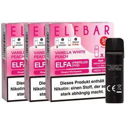ELFBAR ELFA Prefilled Pod x 2 - Vanilla White Peach 2.0%, 3er Pack