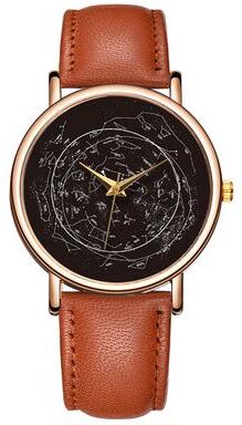 ModernMart Elegant Women Leather Watch Quartz Casual Waterproof Minimalist Timepiece light Brown