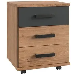 WIMEX Rollcontainer Liverpool Holzoptik Braun Eiche