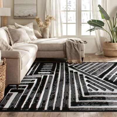 World Rug Gallery Contemporary Stripe Design Area Rug