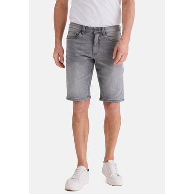 Bermudas STOOKER MEN "5-Pkt Style Summer Denim Bermudas", Herren, Gr. 38, silber (silbergrau denim), Denim/Jeans, 99% Baumwolle, 1% Elasthan, gerade kurz, Hosen Bermudas, Sommer Straight Fit Casual Stretchdenim für Herren