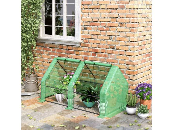 Outsunny Mini Serre Tunnel 180x90x90cm Acier PE Vert