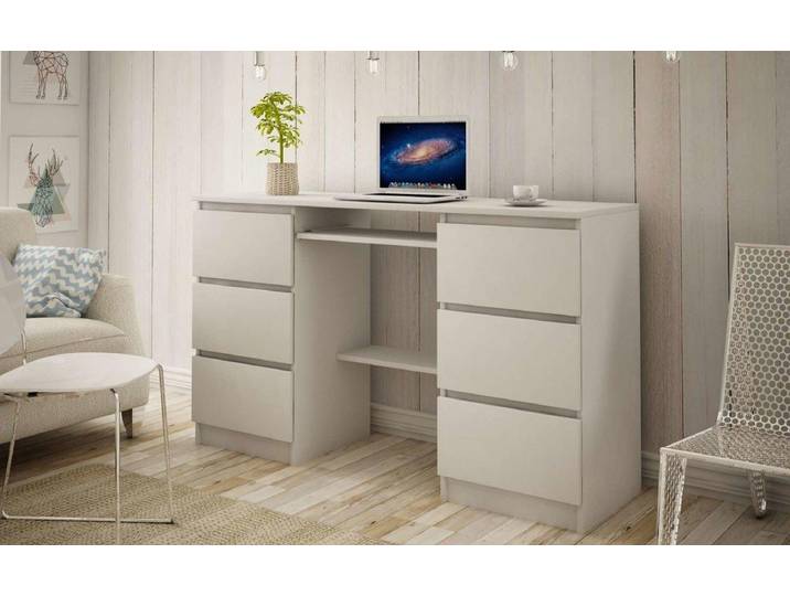 Designer Schreibtisch Lavoro mit Stauraum - Weiß - Matt - Luxusbetten24