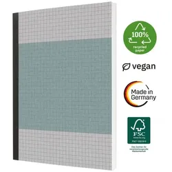 Sigel Notizbuch kariert A5 Softcover aus Recyclingkarton grau
